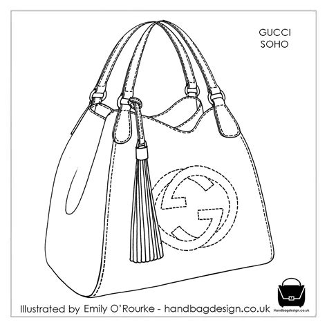 drawing of a gucci purse